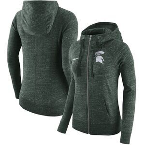 Michigan State Spartans Women's Nike Green Gym Vintage Full-Zip Hoodie, Green- S